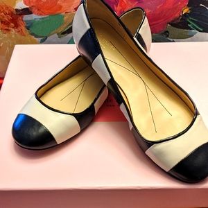 Kate Spade ISLA Black & Off White Ballet Flats 6.5